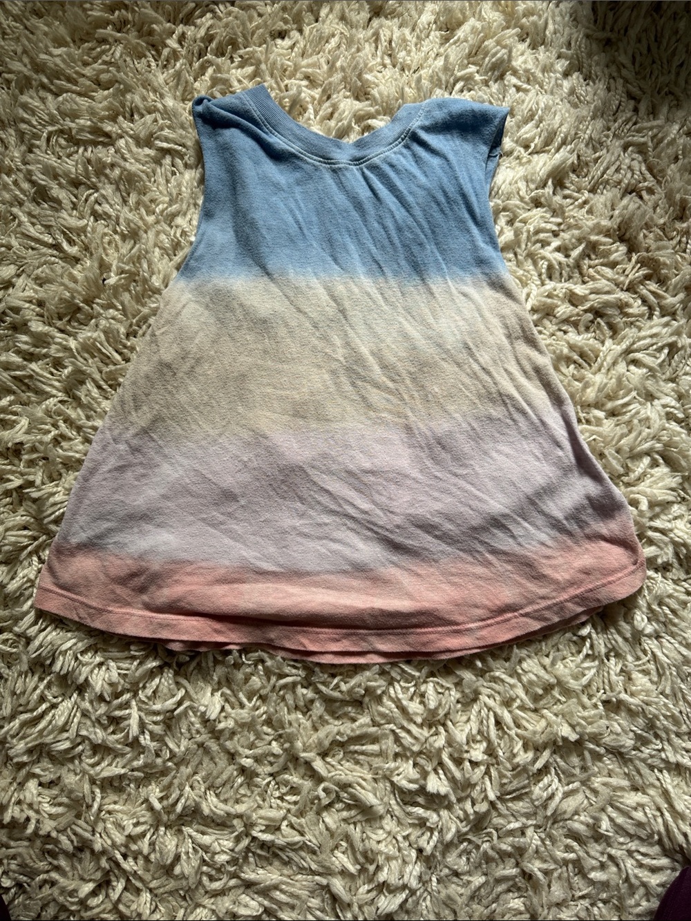 Sleeveless Ombre Tank Top in Blue, Cream & Pink